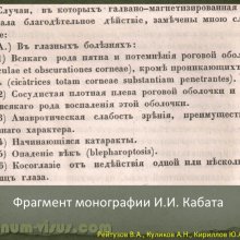 Рейтузов В.А., Куликов А.Н., Кириллов Ю.А. Вклад лейб-окулиста И.И.Кабата в развитие отечественной офтальмологии. ВМедА им. С.М.Кирова. Портал Орган зрения organum-visus.ru