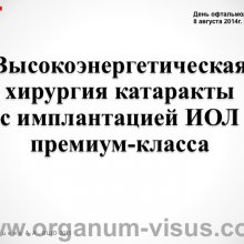 Рябцева А.А. Московской областной офтальмологии 145 лет. Доклад на XV Всероссийской Школе офтальмолога (ВШО-2015, Снегири). Информационный партнер портал Орган зрения www.organum-visus.com